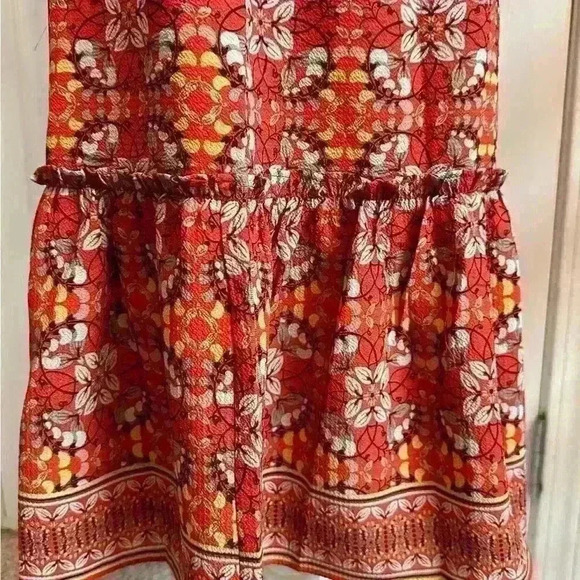 Max Studio NWT Red Floral Short Sleeve Maxi Dress Womens Size Medium - Picture 7 of 12
